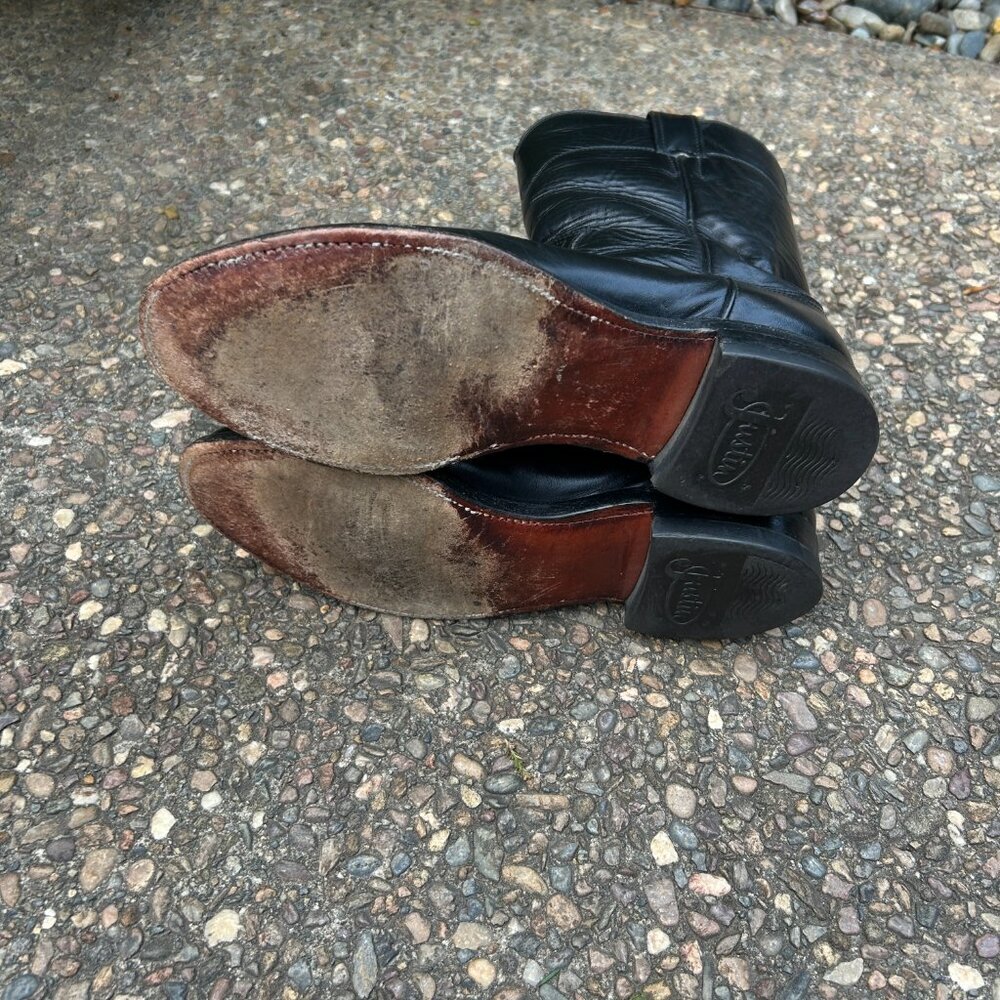 Justin Men's Black Western Roper Collection Dress Boot Size 8 D Style 3133 - Picture 5 of 11